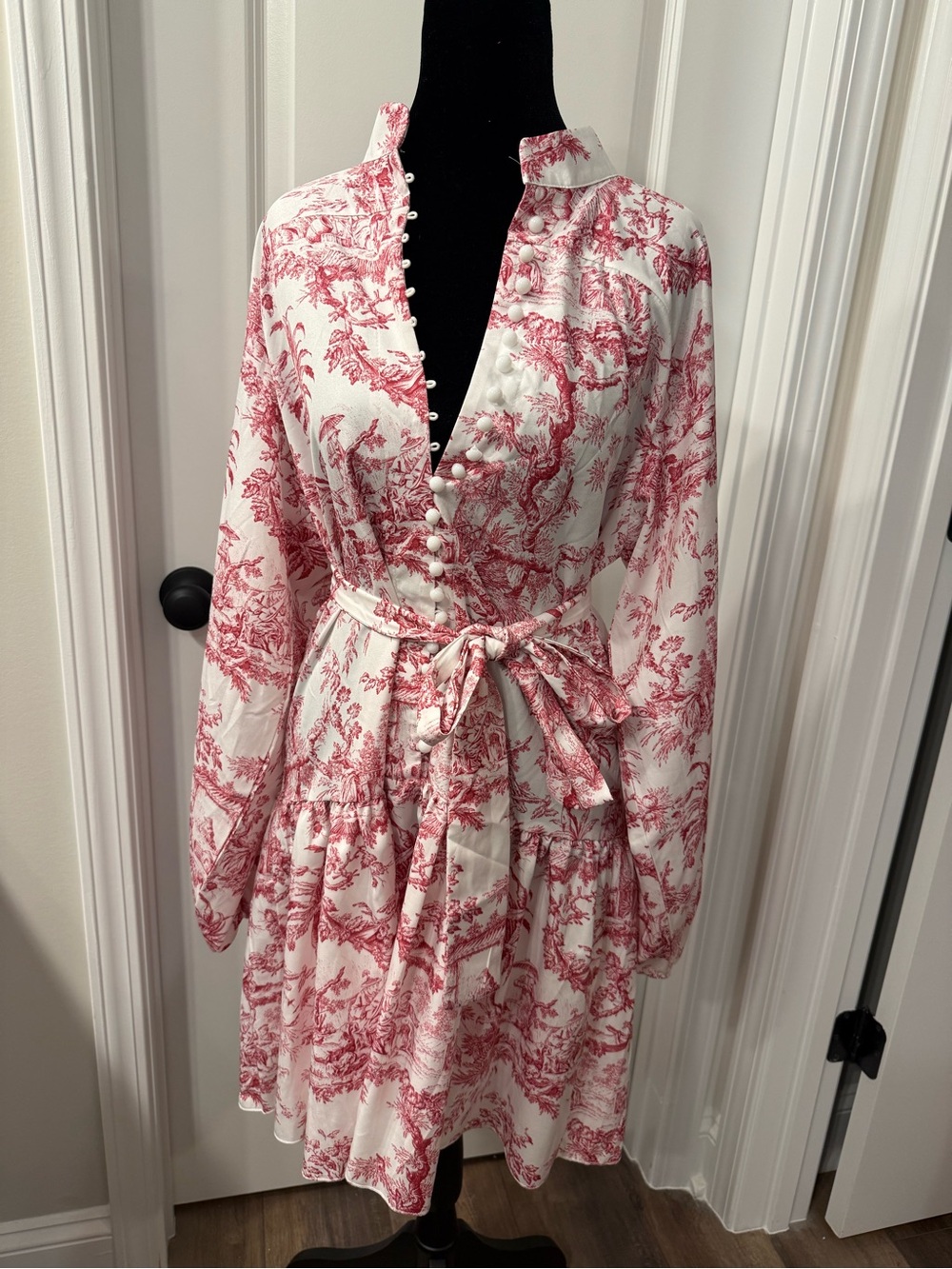 SHEIN Pink Chinoiserie Dress